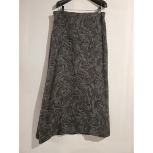 Jones New York Country VTG 90s Paisley Wool Blend Midi Skirt Womens Size 12 Gray